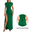 "Velise" Ruched High-Slit Maxi Dress