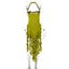 "Cirelia" Fringe Halter Maxi Dress