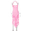 "Cirelia" Fringe Halter Maxi Dress