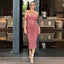 "Anabelle" Sculpted Off-Shoulder Midi