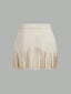 Sierra | Suede Fringe Mini Skirt with Stud Detail