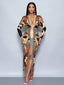 "Vibe Print" Plunge Maxi Dress