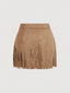Sierra | Suede Fringe Mini Skirt with Stud Detail