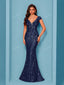 "Zyrelle" Beaded Lace Evening Gown