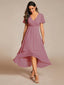 "Grace" Flutter Sleeve High-Low Dress
