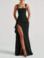 “Vera” Satin Slit Gown