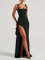 “Vera” Satin Slit Gown