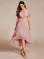 "Grace" Flutter Sleeve High-Low Dress