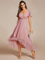 "Grace" Flutter Sleeve High-Low Dress