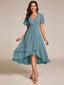 "Grace" Flutter Sleeve High-Low Dress