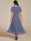 "Grace" Flutter Sleeve High-Low Dress