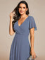 "Grace" Flutter Sleeve High-Low Dress