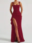 “Vera” Satin Slit Gown