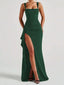 “Vera” Satin Slit Gown