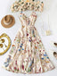 "Meadow Muse" Floral Satin Maxi Dress