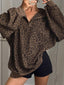 "Roam Free" Oversized Leopard 1/2 Zip Pullover