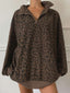"Roam Free" Oversized Leopard 1/2 Zip Pullover