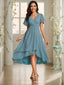 "Grace" Flutter Sleeve High-Low Dress