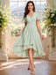 "Grace" Flutter Sleeve High-Low Dress