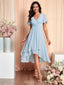 "Grace" Flutter Sleeve High-Low Dress