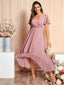 "Grace" Flutter Sleeve High-Low Dress