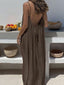CoastalEase™ Backless Flowy Maxi Dress