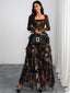 "Helena" Elegant Floral Evening Gown