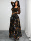 "Helena" Elegant Floral Evening Gown