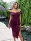 "Valentina" Off-Shoulder Peplum Bodycon Dress