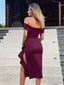 "Valentina" Off-Shoulder Peplum Bodycon Dress