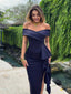 "Valentina" Off-Shoulder Peplum Bodycon Dress
