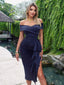 "Valentina" Off-Shoulder Peplum Bodycon Dress