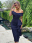 "Valentina" Off-Shoulder Peplum Bodycon Dress