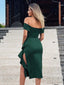 "Valentina" Off-Shoulder Peplum Bodycon Dress