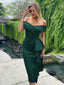 "Valentina" Off-Shoulder Peplum Bodycon Dress