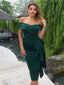 "Valentina" Off-Shoulder Peplum Bodycon Dress