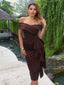 "Valentina" Off-Shoulder Peplum Bodycon Dress