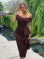 "Valentina" Off-Shoulder Peplum Bodycon Dress