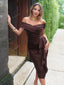"Valentina" Off-Shoulder Peplum Bodycon Dress