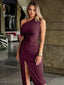 "Naya" One-Shoulder Ruched Midi Dress