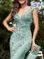 "Zyrelle" Beaded Lace Evening Gown