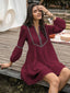 Solivra | Tribal Print Notched Neck Dress