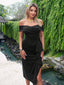 "Valentina" Off-Shoulder Peplum Bodycon Dress