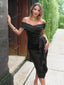 "Valentina" Off-Shoulder Peplum Bodycon Dress