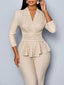 The “Vivienne” Peplum Pant Suit Set