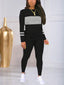 Striped Color Block Printed Sportwear Long Sleeve Top And Pants Set