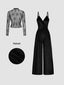 "Elara" 2-Piece Chic Mesh & Knit Jumpsuit Set