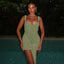Luvoria | Corset Lace Mini Dress with Side Drape