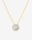 “Solace” Round Halo Pendant Necklace