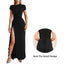 "Velise" Ruched High-Slit Maxi Dress